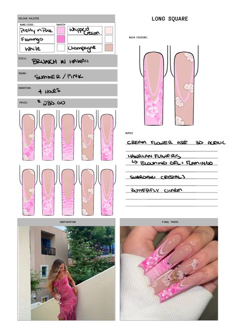 Nails coffin Nail Tech Practice Sheet, Nail Art Planner Template, Nail Art Design Templates, Nail Design Template Almond, Nail Art Planner, Nail Planner Template, Square Nail Template, Nail Tech Templates, Nail Template Designs