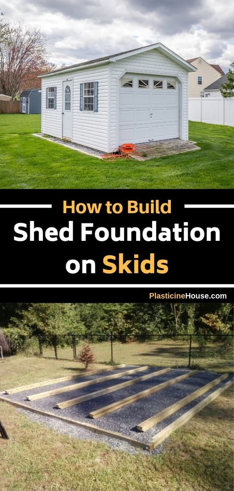 Homestead Shed Building, How To Build A Shed Foundation, How To Build A Shed On Skids, Skid Shed Foundation, Shed Foundation Ideas Diy, Easy Shed Foundation, Tiny House On Skids, How To Build A Shed, Shed Addition