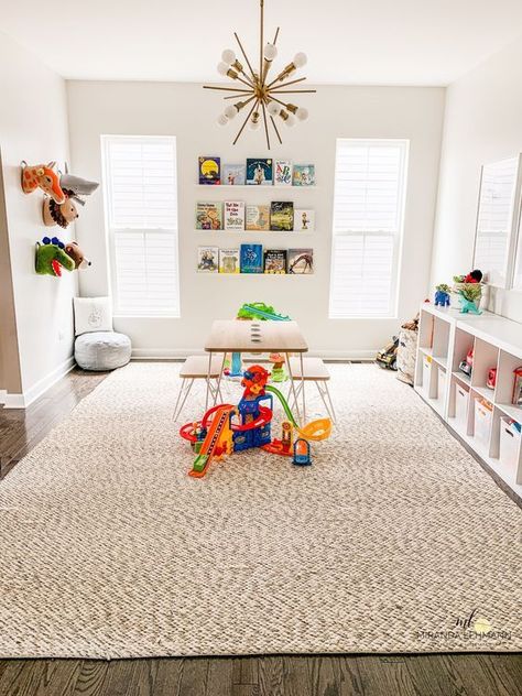 15 Minimalist Playroom Organization Ideas » LADY DECLUTTERED Organized Playroom, Small Playroom, Modern Playroom, Baby Playroom, Montessori Playroom, Basement Playroom, Boys Playroom, Girls Playroom, Toddler Playroom