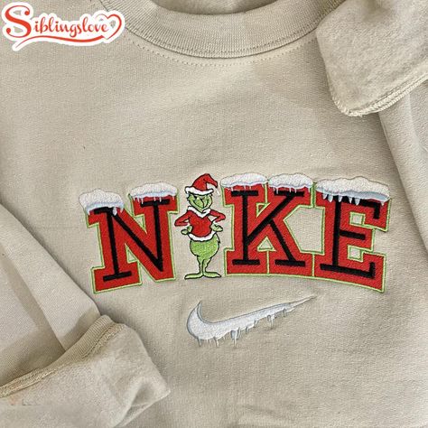 Snow Grinch Christmas Women Embroidered Sweatshirt Gift Introducing our Embroidered Sweatshirts – the ideal blend of comfort and sophistication. Made from a high-quality, soft cotton-blend fabric, these sweatshirts are designed to keep you warm while adding a stylish touch to your outfit. Each sweatshirt boasts detailed embroidery, bringing a hint of elegance and uniqueness that transforms the classic design into a standout piece. Perfect for relaxing at home or stepping out for a casual day, ou Grinch Sweatshirt, Christmas Merch, Holiday Sweatshirts, Simple Sweatshirt, Grinch Shirts, Nike Design, Unique Sweatshirt, Christmas Grinch, Embroidery Sweatshirt