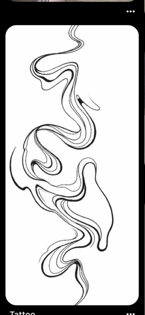 Abstract Swirl Tattoo Designs, Swirl Filler Tattoo, Water Line Art Tattoo, Flowing Tattoos Men, Winding Tattoo Arm, Wiggle Line Tattoo, Tattoo Wavy Lines, Wavy Liquid Tattoo Leg, Line Swirl Tattoo