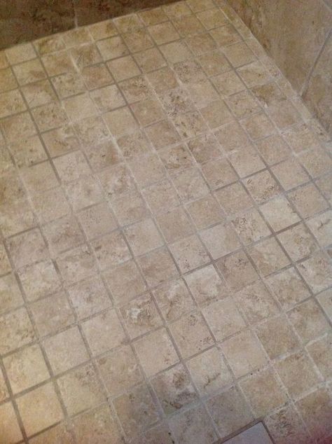 Porcelain tile walk-in shower. How to clean a white film on it? | Hometalk How To Clean Tile Shower Floor, Best Shower Tile Cleaner, How To Clean Shower Floor, Clean Shower Tile, Cleaning Tile Shower Walls, How To Clean Tile Shower Walls, How To Clean Porcelain Tile Showers, How To Clean Shower Tile, How To Clean Porcelain Tile Floors