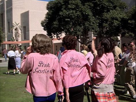 Greece Movie, Grease Aesthetic, Pink Ladies Grease, Grease 1978, Grease Movie, Grease Is The Word, Image Film, Lights Camera Action, Pastel Pink Aesthetic