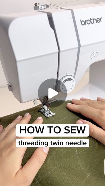 Julija Gobere on Instagram: "How to thread twin needle🤗 Threading twin needle may seem challenging, but it’s actually quite easy! All you need to know is a little tip: don’t put second thread behind the bar, so that the threads don’t tangle. That’s it!🤗  #sewing #howtosew #sewingtutorial #sewingmachine #sewingforbeginners #ilovesewing" Twin Needle Sewing, How To Thread, Sewing For Beginners, Threading, The Bar, Sewing Hacks, Sewing Tutorials, Tangled, Sewing Machine