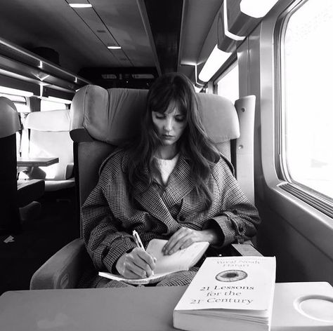 A Train, The Words, A Book, A Woman, Notebook, Pen, Train, Writing, Reading