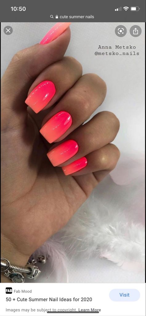 Coral Ombre Nails, Uñas Color Coral, Shellac Nails Summer, Ombre Chrome Nails, Metallic Nails Design, Sns Nails Colors, Plum Nails, Cruise Nails, Wedding Nails Glitter