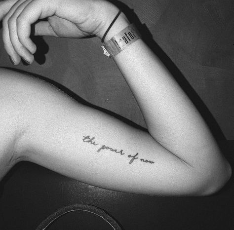 Arm Writing Tattoo, Shoulder Tattoo Quotes, Upper Arm Tattoos For Guys, Word Tattoos On Arm, Bicep Tattoo Women, Arm Quote Tattoos, Inside Of Arm Tattoo, Small Words Tattoo, Sleeve Tattoos For Black Women