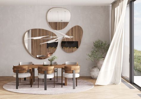 the best blob mirrors Dining Room Mirrors, Dining Room Mirror Wall, Dining Room Mirror, Luxury Dining Chairs, Blob Mirrors, Dining Room Decor Modern, Mirror Dining Room, Room Mirror, Comfortable Dining Chairs