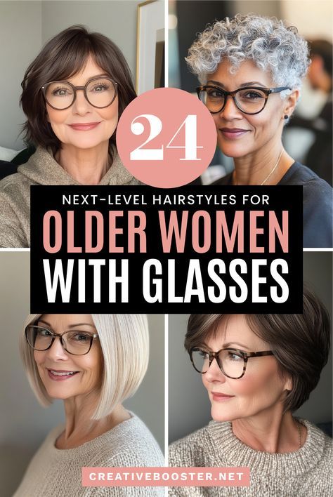 24 Stylish Short Hairstyles for Older Women with Glasses in 2024 – CreativeBooster Hairstyles For Women With Glasses Medium, Eye Makeup For People With Glasses, Short Hair Style For Women Over 60 With Glasses, Glasses Over 50 Women, 2024 Glasses Trends For Women, Haircut With Glasses Medium, Popular Glasses Frames For Women 2023, Eyeglass Frames For Women Face Shapes, Modern Eyeglasses For Women