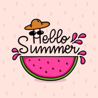 Watermelon Lettering, Summer Lettering, Happy Mom Day, Summer Drawings, Etsy Shop Branding, Handwritten Quotes, Summer Illustration, Welcome Summer, Summer Painting