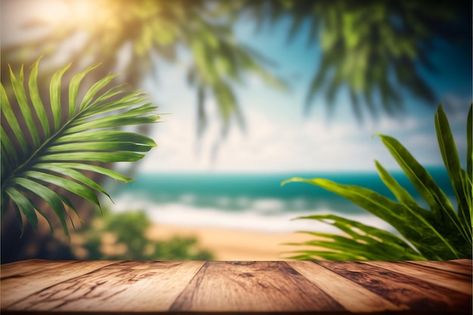 Photo wood table with seascape and palm ... | Premium Photo #Freepik #photo #palm-beach #tropical-island #caribbean #island Tropical Background Landscape, Caribbean Background, Tropical Beach Background, Island Background, Beach Backgrounds, Palm Background, Island Caribbean, Ancient Paper, Beach Caribbean