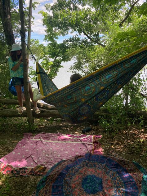 Outside Hangout Area, Forest Chill Area, Hang Out Spot In The Woods, Forest Hideout Aesthetic, Forest Hangout Spot, Forest Hangout, Teenage Camping Aesthetic, Woods Hangout Spot, Hangout Area