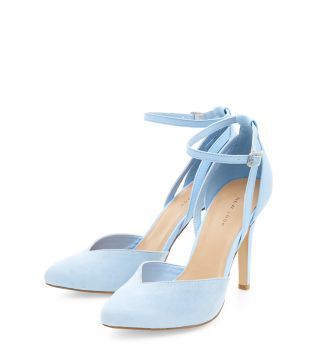 Hak Tinggi, Pointy Shoes, Pointy Toe Shoes, Ankle Strap Shoes, Girly Shoes, Pointed Heels, Blue Heels, Ankle Strap Pumps, Strap Pumps