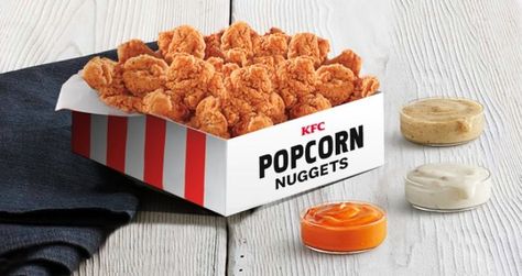 KFC is bringing back its "extra-large serving of popcorn chicken" which consists of 70 pieces of poppable, crispy chicken nuggets made with 100% white meat. Kfc Popcorn Chicken, Sonic Restaurant, Kfc Food, Kfc Restaurant, Restaurant Recipes Famous, Kfc Chicken Recipe, Paper Container, Chicken Bucket, Manga Toon