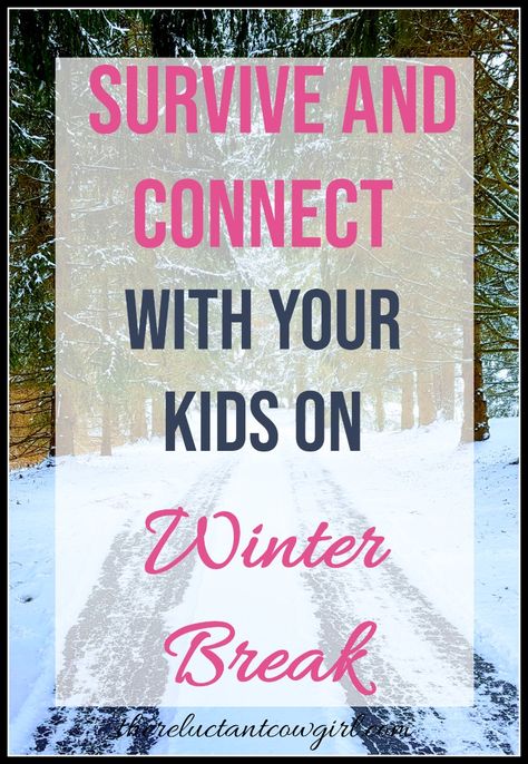 Wondering what to do with your kids over winter break? Here are some great ideas to have fun but still have order in your home. Survive AND connect with your kids over winter break! Winter Break Quotes, Break Quotes, Winter Break Activities, Survive Winter, Office Party Gifts, Winter Survival, Survival Quotes, Christmas Activities For Kids, Holiday Break