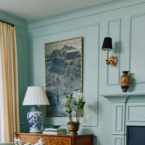 Lauren E. Lowe on Instagram: "Swathing a room in @farrowandball Teresa’s Green is always a good idea." Teresas Green, Home Decor Inspiration, Decor Inspiration, Paint Colors, Family Room, Hallway, Paint, Living Room, Wall