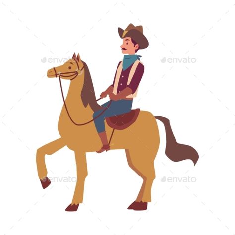 Cowboy Cartoon, Cartoon Cowboy, Cowboy Man, Cartoon Horse, Horse Cartoon, Monkey Logo, Riding A Horse, Man On Horse, Cowboys Men