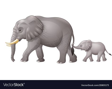 Baby Elephant Images, Baby Elephant Cartoon, Mom And Baby Elephant, Cute Animals With Funny Captions, Mother And Baby Elephant, Elephant Illustration, Elephant Drawing, Mama Elephant, Elephant Tattoos