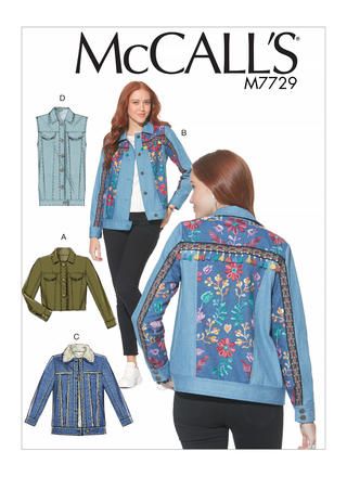 Vest Sewing Pattern, Coat Pattern Sewing, Jean Jacket Vest, Jacket Pattern Sewing, Sportswear Fashion, Mccalls Sewing Patterns, Jean Jacket Women, Vogue Patterns, Vest Pattern