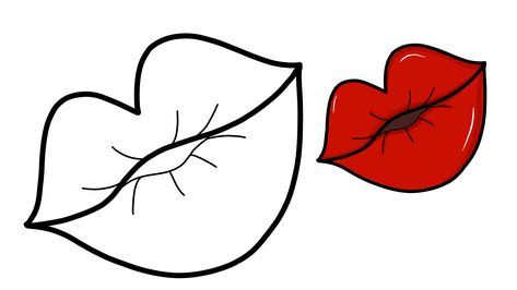 Kiss Mark Drawing Easy, How To Draw Kissing Lips, Kiss Draw Simple, How To Draw A Kiss, Kissy Lips Drawing, Playlist Drawing, Drawing Coloring Pages, Lips Cartoon, How To Draw Lips