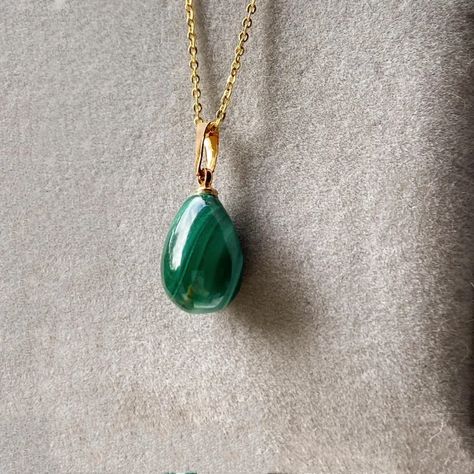 Natural Malachite Necklacedainty Malachite Drop Necklace | Etsy Luxury Gold Malachite Necklace, Malachite Jewelry Necklace, Yellow Gold Malachite Necklaces For Gift, Emerald Drop Necklace As Gift, Emerald Drop Necklace For Gift, Droplet Necklace, Opalite Necklace, Stony Brook, Tiny Necklace