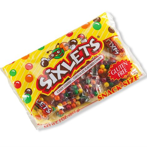 Although these candies now come in a variety of packages, they were reportedly named when they were a penny candy that came six in a tube. A mix of chocolate and carob gives the insides a malted flavor that sets them apart from M&Ms.   - Delish.com Necco Wafers, Nostalgic Halloween, Sixlets Candy, Fruit Chews, Sour Fruit, Penny Candy, Fun Dip, Birthday Cake With Flowers, Nostalgic Candy