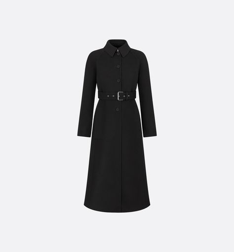 Dior Coat, Beauty Dior, Men Handbags, Style Moodboard, Black Attire, Dior Dress, Coat With Belt, Dior Beauty, Boutique Fashion