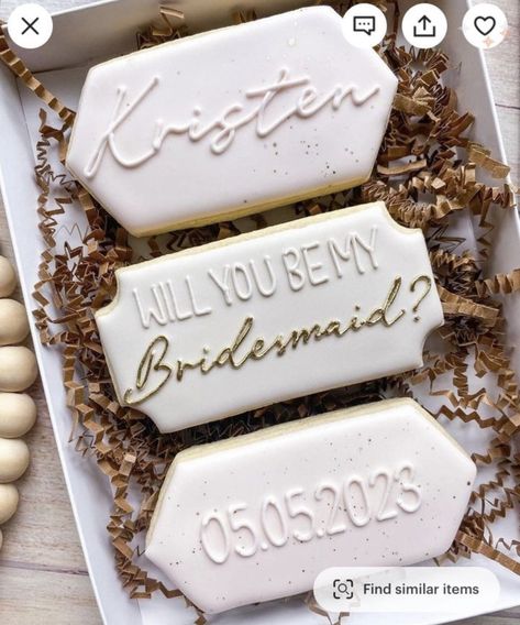 Unconventional Bridesmaid Proposal, Bridesmaid Cookie Proposal, Bridesmaid Proposal Cookies, Proposal Cookies, Bridesmaids Gift Ideas, Beauty Gift Basket, Bridesmaid Cookies, Affordable Bridesmaid Gifts, Bachelorette Brunch