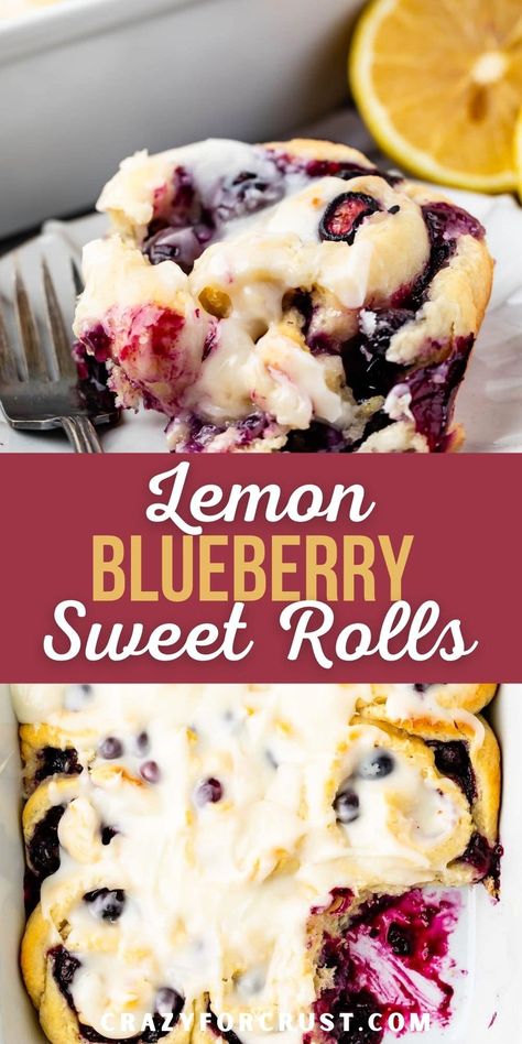 Blueberry Rolls, Lemon Rolls, Blueberry Sweet Rolls, Blueberry Cinnamon Rolls, Homemade Yeast, Breakfast Homemade, Sweet Roll Recipe, Blueberry Cookies, Homemade Rolls