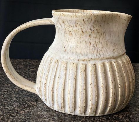 Mayco Alabaster, Pottery Inspo, Speckled Clay, Ceramic Jug, Handmade Pottery, Wheel, Carving, Ceramics