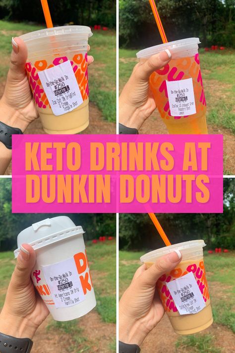 Drinks At Dunkin, Fast Food Keto, Sugar Free Iced Coffee, Best Dunkin Donuts Drinks, Keto Iced Coffee, Dunkin Donuts Iced Coffee Orders, Dunkin Donuts Coffee Drinks, Healthy Iced Coffee, Healthy Coffee Drinks