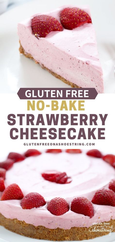 Easy Gluten Free Dessert, No Bake Strawberry Cheesecake, Gluten Free Cookie, Gluten Free Dessert, Biscuits Graham, Dessert Parfait, Easy Gluten Free Desserts, Gluten Free Cheesecake, Gluten Free Pie