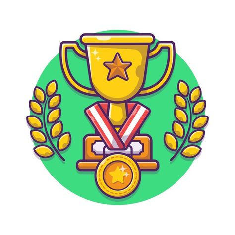 Trophy Cartoon, Medal Illustration, Marathon Tattoo, Winning Award, Sports Trophy, Idle Game, Race Medal, Background Powerpoint, Big Rangoli Designs