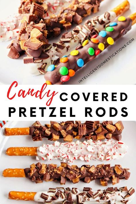 Coated Pretzel Rods, Coated Pretzels, Covered Pretzel Rods, How To Make Candy, Chocolate Covered Pretzel, Chocolate Covered Pretzel Rods, Salty Treats, Pretzel Rods, One Dish Dinners