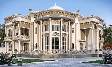 Behance Architecture, Modern Palace, Classic Palace, Colour Mixture, Houses Dream, Villa Homes, Palace House, Home Design Exterior, Classic Exterior Design