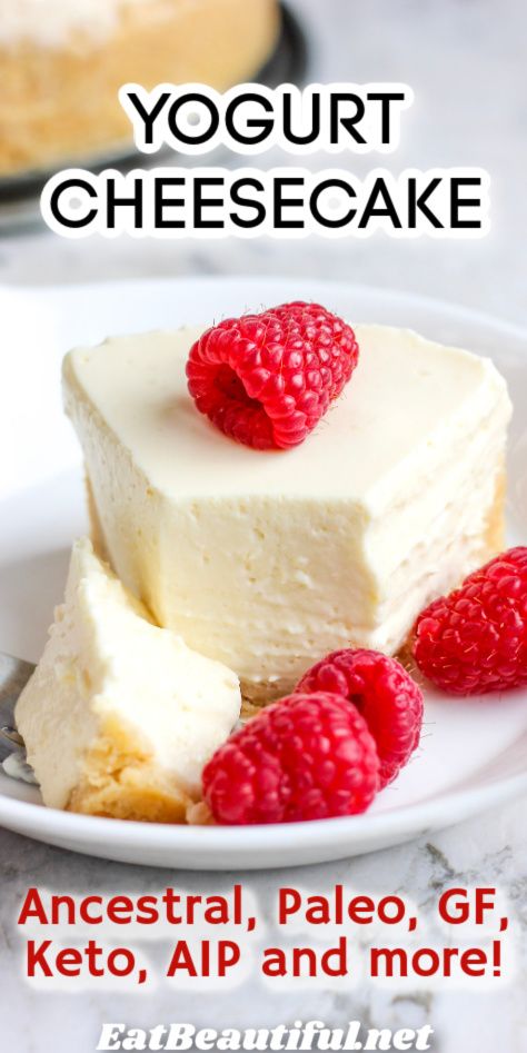 Paleo Yogurt, Paleo Cheesecake, Yogurt Cheesecake, Eat Beautiful, Dairy Free Cheesecake, Autoimmune Paleo Recipes, Aip Paleo Recipes, Aip Desserts, Autoimmune Diet