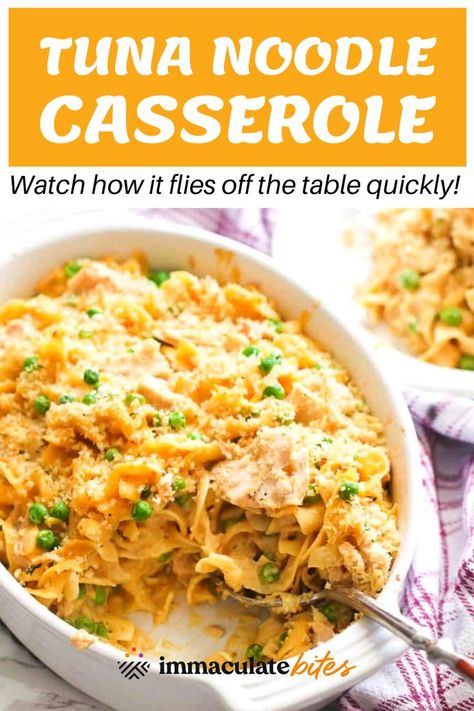 Tuna Noodle Casserole Healthy, Peas And Cheese, Cream Of Soup, Pasta Peas, Tuna Casserole Easy, Noodle Casserole Recipes, Tuna Noodle, Tuna Noodle Casserole, Tuna Casserole