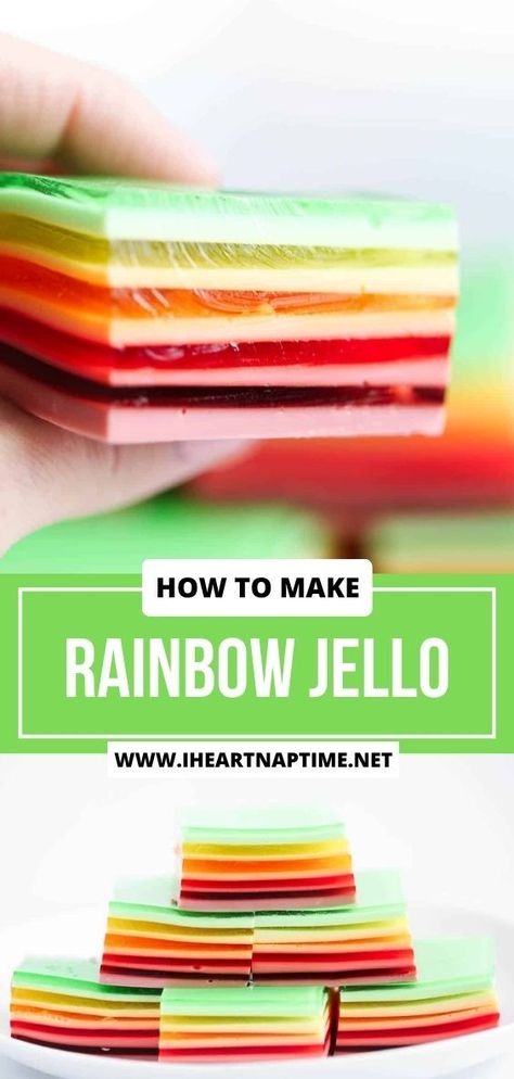 Rainbow jello is an impressive dessert that’s fun to eat and loved by the whole family. Three simple ingredients are all you’ll need to create this fun and colorful dish. It’s sure to be a hit at your next party! Layered Jello Dessert, Rainbow Jello Recipe, Layered Jello Recipe, Amazing Easy Recipes, Cake Batter Truffles, Rainbow Jello, Jello Recipe, Jello Dessert, Impressive Dessert