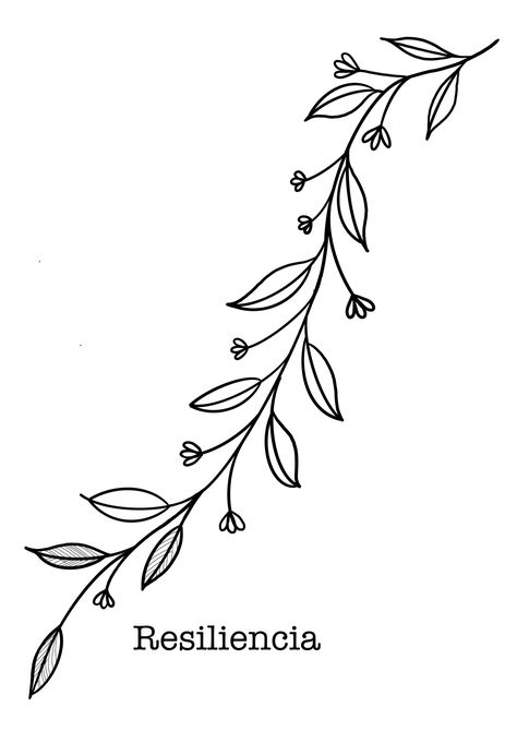 Simple Vine Design, Vine Drawing, Simple Flower Drawing, Arte Aesthetic, Tattoo Henna, Flower Line Drawings, Flower Art Drawing, Leaf Drawing, Floral Drawing