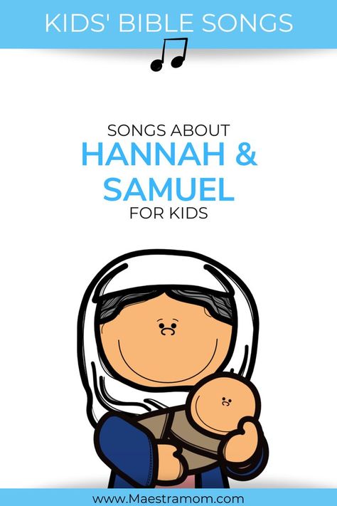 Simple Bible songs for kids about Hannah and Samuel! 5 Songs to teach little ones all about Samuel & Hannah at home, church, Bible class, Sunday school, or VBS songs. Simple and set to familiar tunes. Let's sing Bible songs! Hannah Bible Story Craft, Hannah Gives Samuel To God Craft, Hannah And Samuel Crafts And Bible Story, Hannah And Samuel Activities, Hannah And Samuel Craft For Kids, Samuel Bible Craft, Samuel Bible Story, Hannah And Samuel, Vbs Songs