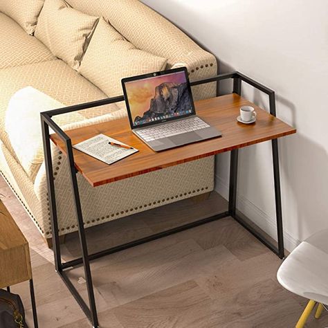 Amazon.com: EUREKA ERGONOMIC Foldable Desk 41", No Assembly Required Home Office Small Folding Computer Desk Table for Small Spaces Study Writing Work, Portable, Easy to Fold Up or Down, Space Saving, Brown : Everything Else Teal Bedroom Designs, Fold Up Desk, Small Study Table, Feng Shui Your Bedroom, Small Room Desk, Folding Computer Desk, Small Computer Desk, Study Writing, Modern Study