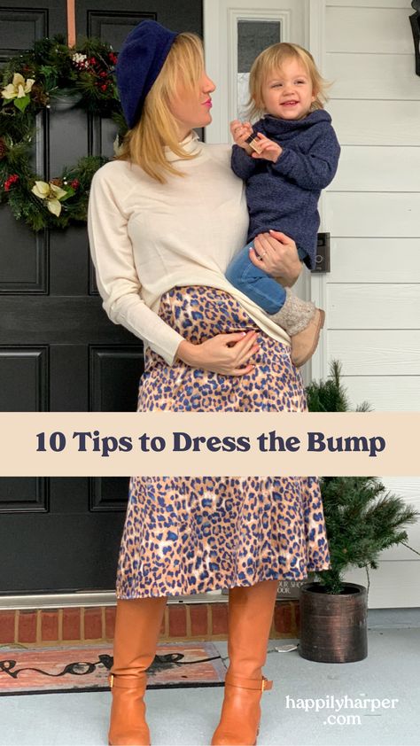 Maternity Dress And Sweater Outfit, How To Dress The Bump, Maternity Dress With Sweater, Sweater Over Dress Outfit Maternity, Maternity Skirt And Sweater, Hide Pregnancy Bump Outfits, Maternity Sweater Outfit, Pregnant Work Outfit, Shirt Around Waist