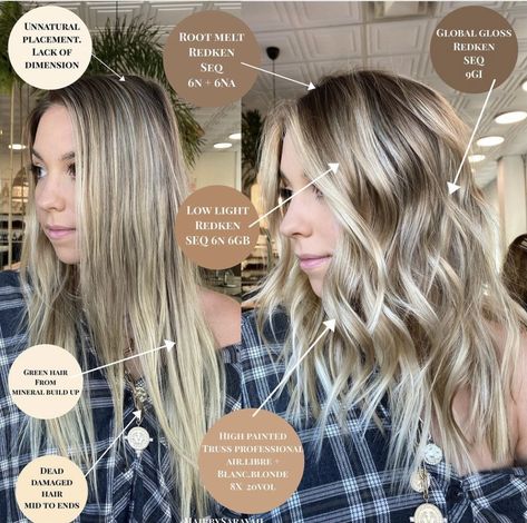 Blonde Lowlights Shades Eq, Redken Shades Eq Formulas Blondes Lowlights, Fall Blonde Hair Formula, Blonde Lowlight Formula Redken, Redken Lowlights For Blondes, Shadow Root Formula Shades Eq, Shades Eq Lowlight Formulas For Blondes, Redken Low Light Formulas, 7na Shades Eq