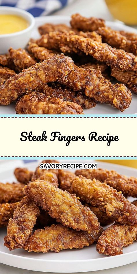 Ever thought about transforming your steak into finger food? Try our Steak Fingers Recipe for a delightful twist! These crispy bites are not only delicious but also make a great addition to your steak dinner ideas and sides. Don’t forget to save this recipe for later! Homemade Steak Fingers, Cube Steak Fingers Recipes, Steak Strips Recipe, Steak Fingers Recipe, Tenderized Round Steak Recipes, Finger Steaks, Tenderized Round Steak, Steak Dinner Ideas, Steak Fingers