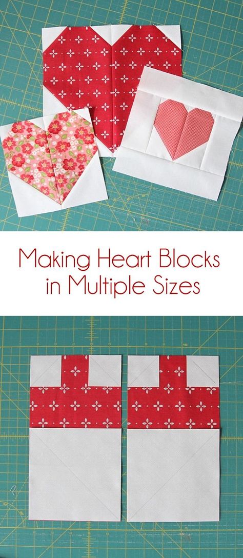 Quilt Heart Blocks, Heart Quilt Free Pattern, Love Letters Quilt Pattern, Heart Quilt Square, Quilts With Hearts Patterns, Heart Blocks Quilt Ideas Patterns, How To Make Quilt Blocks, Quilt Heart Pattern Free, Quilt Heart Pattern