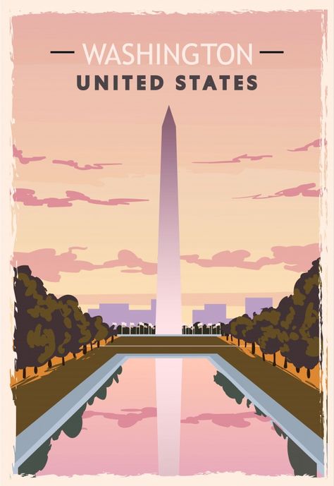 Washington Dc Poster, Rhode Island Travel, South Dakota Travel, Washington Travel, Home Decor Retro, Nevada Travel, Ad Poster, Indiana Travel, Dc Travel