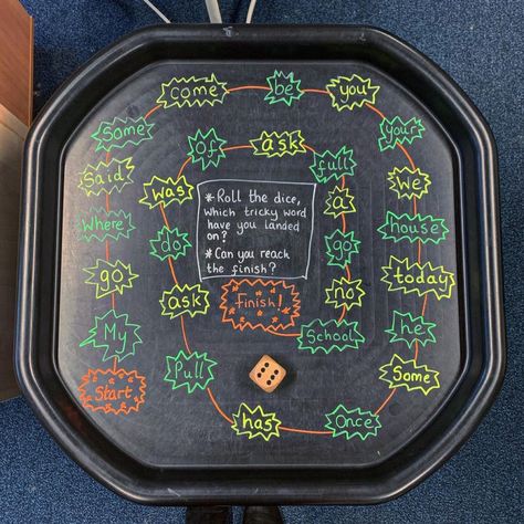 English Tuff Tray Ideas, Tricky Word Tuff Tray, Year 1 Writing Continuous Provision, Phonics Tuff Tray Ideas Year 1, Year 1 Tuff Tray Ideas, Phonics Tuff Tray Ideas, Phonics Tuff Tray, Literacy Provocations, Eyfs Provision