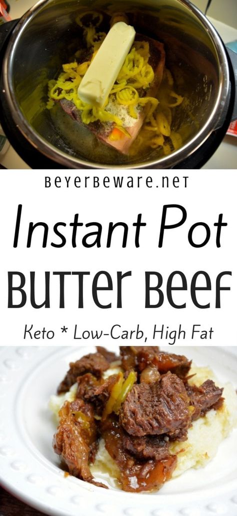 Butter Beef, Pot Butter, Over Mashed Potatoes, Pastas Recipes, Boiled Egg Diet Plan, Roast Beef Recipes, Beef Recipe, Instant Pot Dinner Recipes, Stuffed Banana Peppers