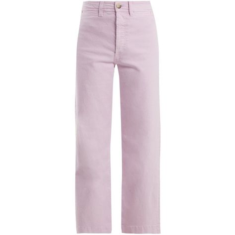 M.i.h Jeans Caron high-rise wide-leg cropped jeans ($225) via Polyvore featuring jeans, light purple, highwaist jeans, high waisted jeans, high rise wide leg jeans, flap-pocket jeans and cropped jeans Purple Wide Leg, Lavender Jeans, Jeans Highwaist, Highwaist Jeans, Millennial Pink, High Waisted Cropped Jeans, Celana Jeans, High Rise Wide Leg Jeans, Jeans High Waisted