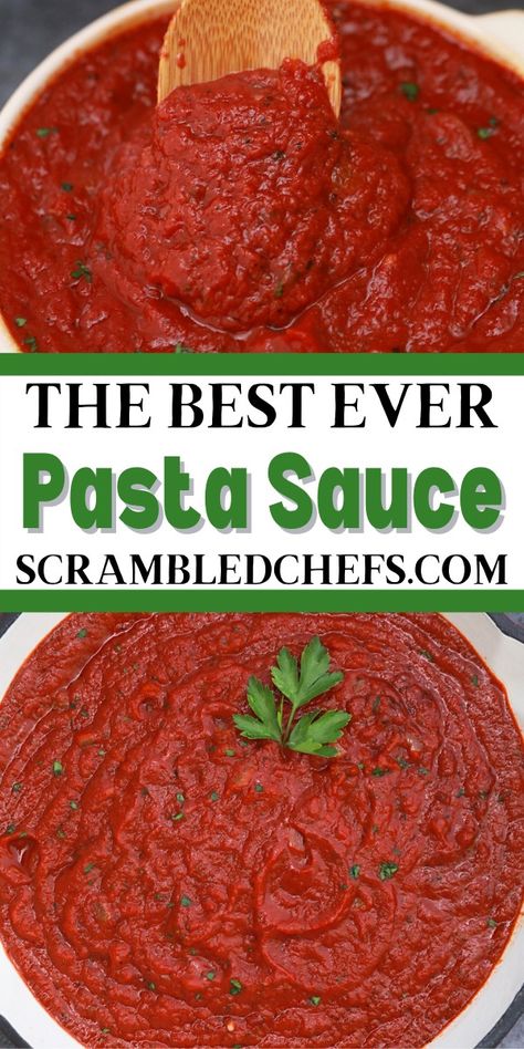 Create the ultimate homemade pasta sauce using a simple recipe featuring roasted garlic, fresh basil, and the perfect crushed tomatoes!  Perfect for serving over pasta, in lasagnas, or even for dipping bread into as an appetizer! Homemade Pasta Sauce For Lasagna, Pasta Sauce Recipes Easy Tomatoes, Thick Pasta Sauce, Pasta Sauce With Crushed Tomatoes, Red Pasta Sauce Recipes Easy, Pasta Sauce Recipes Tomato Fresh, Quick Pasta Sauce Recipes, Roasted Vegetable Pasta Sauce, Easy Red Pasta Sauce